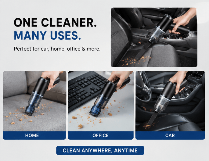 3 in 1 Car Vacuum Cleaner - Accessories