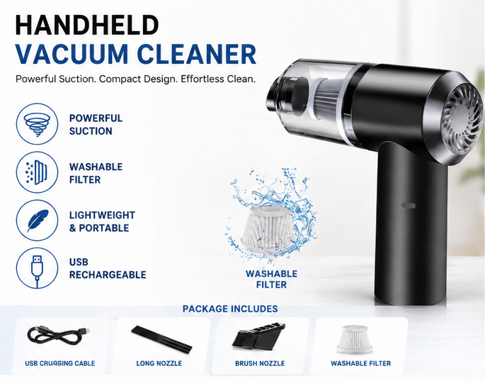 3 in 1 Car Vacuum Cleaner - Accessories